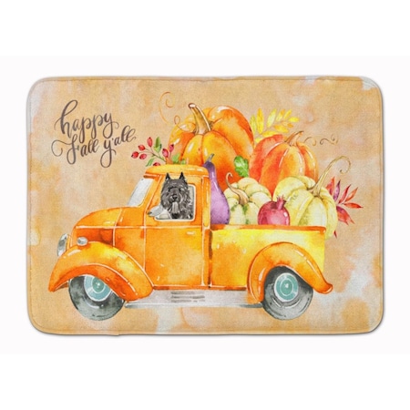 Carolines Treasures Fall Harvest Bouvier Des Flandres Machine Washable Memory Foam Mat CK2611RUG